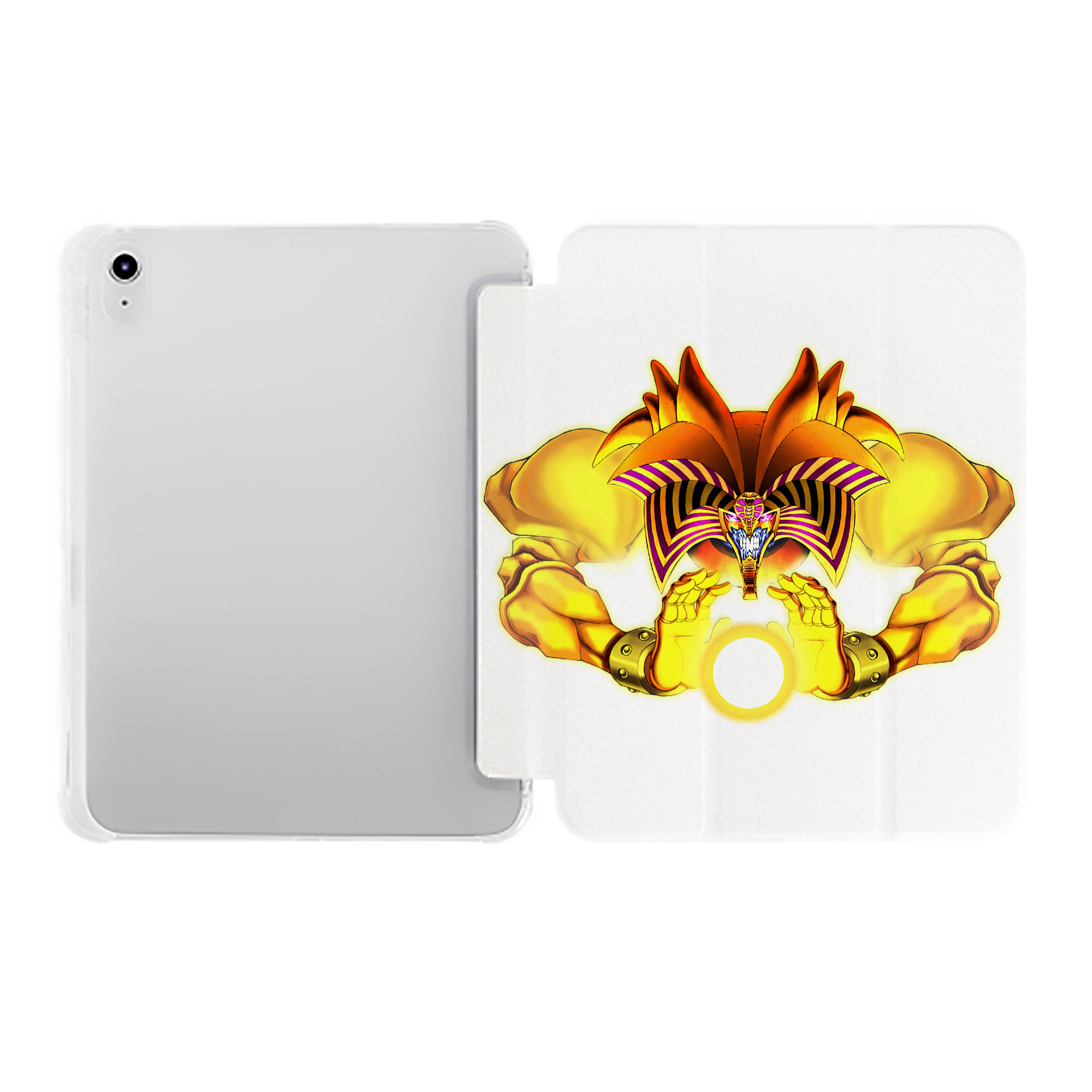 （画像用） 遊☆戯☆王 Yu-Gi-Oh! IPad ケース ペン収納付き 三つ折りスタンド PUレザー×シリコン 対応機種9.5/10.5/10.9インチ